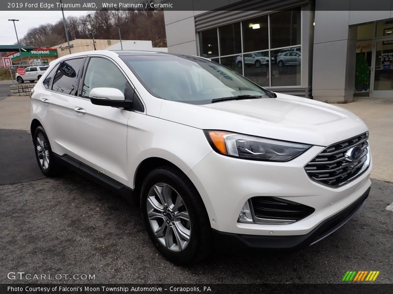 White Platinum / Ceramic 2019 Ford Edge Titanium AWD