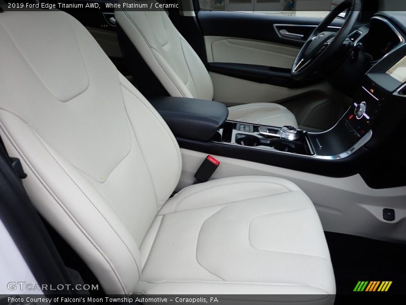 White Platinum / Ceramic 2019 Ford Edge Titanium AWD