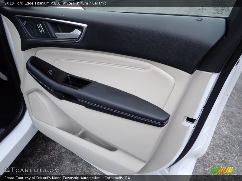 White Platinum / Ceramic 2019 Ford Edge Titanium AWD