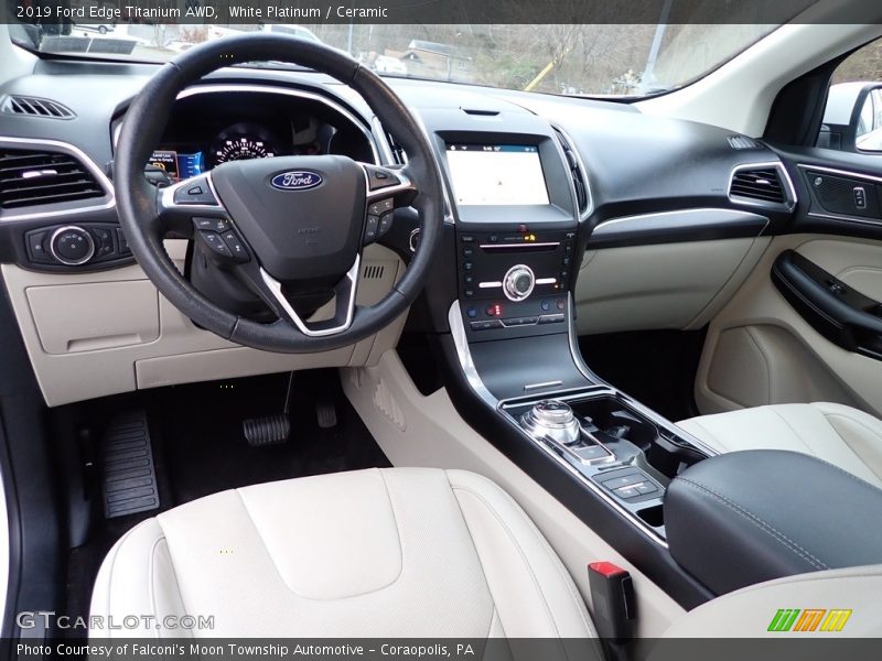 White Platinum / Ceramic 2019 Ford Edge Titanium AWD