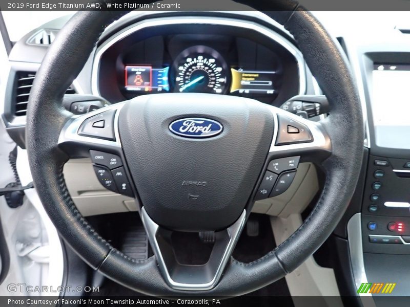 White Platinum / Ceramic 2019 Ford Edge Titanium AWD