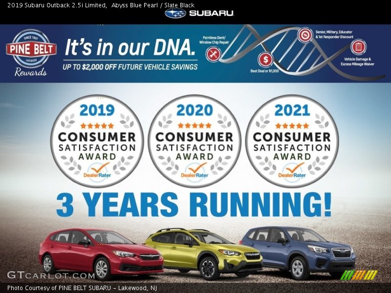 Abyss Blue Pearl / Slate Black 2019 Subaru Outback 2.5i Limited