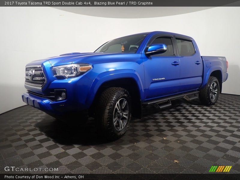 Blazing Blue Pearl / TRD Graphite 2017 Toyota Tacoma TRD Sport Double Cab 4x4