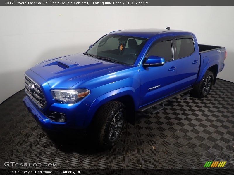 Blazing Blue Pearl / TRD Graphite 2017 Toyota Tacoma TRD Sport Double Cab 4x4