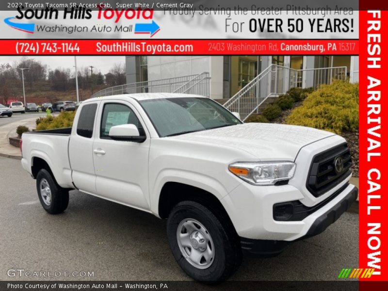 Super White / Cement Gray 2022 Toyota Tacoma SR Access Cab