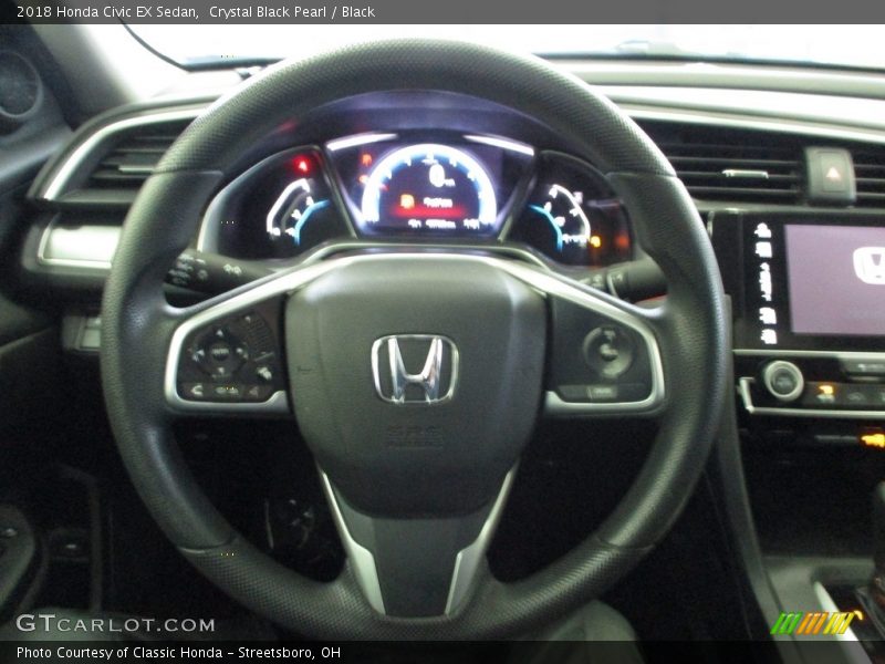 Crystal Black Pearl / Black 2018 Honda Civic EX Sedan