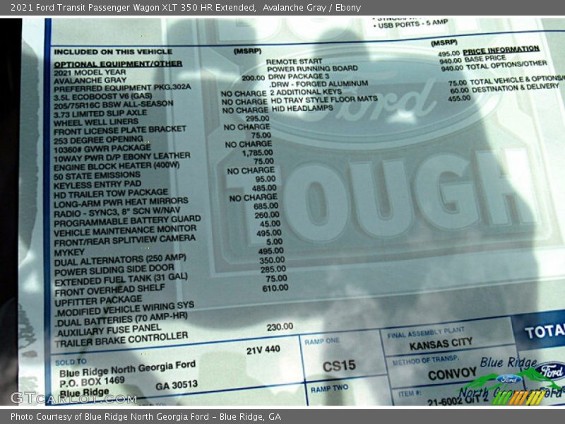 Avalanche Gray / Ebony 2021 Ford Transit Passenger Wagon XLT 350 HR Extended