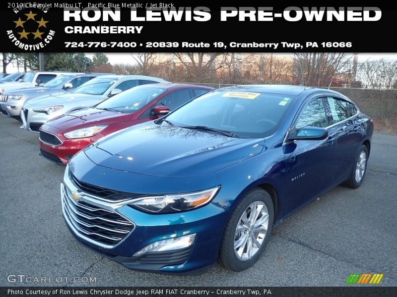 Pacific Blue Metallic / Jet Black 2019 Chevrolet Malibu LT