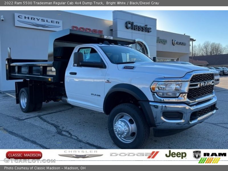 Bright White / Black/Diesel Gray 2022 Ram 5500 Tradesman Regular Cab 4x4 Dump Truck