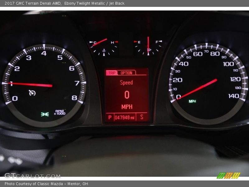 Ebony Twilight Metallic / Jet Black 2017 GMC Terrain Denali AWD