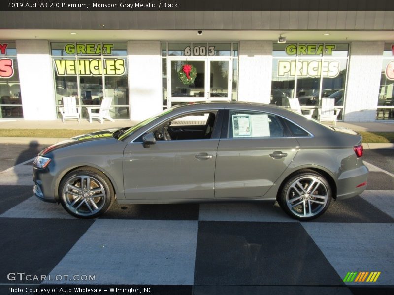 Monsoon Gray Metallic / Black 2019 Audi A3 2.0 Premium