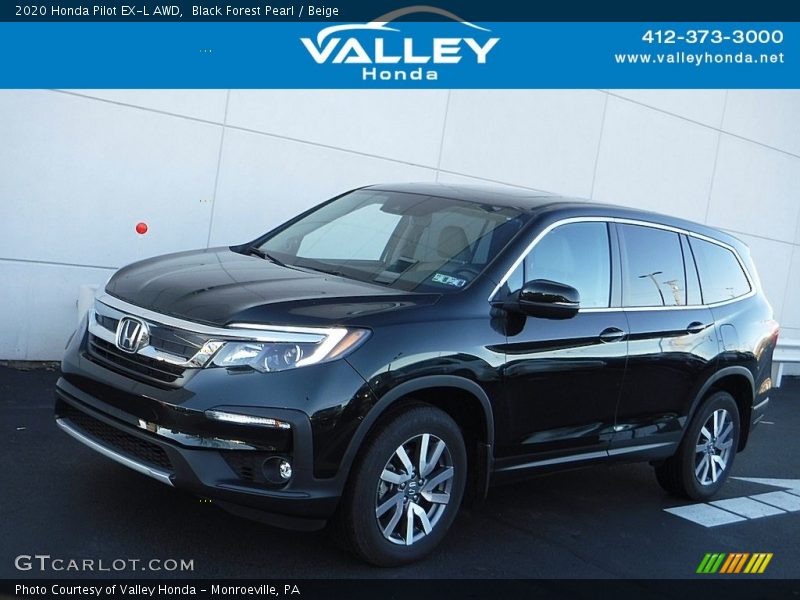 Black Forest Pearl / Beige 2020 Honda Pilot EX-L AWD