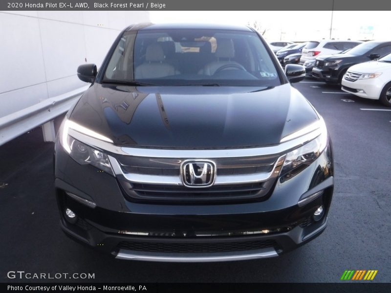 Black Forest Pearl / Beige 2020 Honda Pilot EX-L AWD