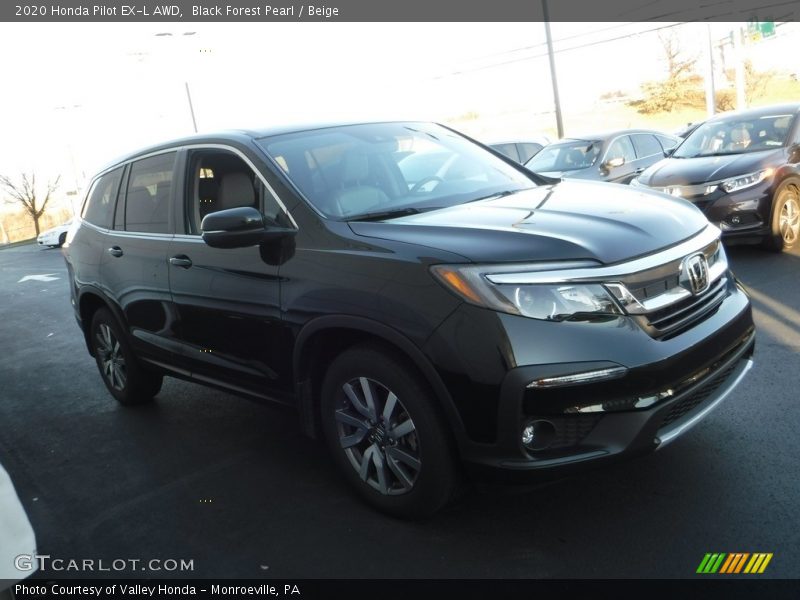 Black Forest Pearl / Beige 2020 Honda Pilot EX-L AWD
