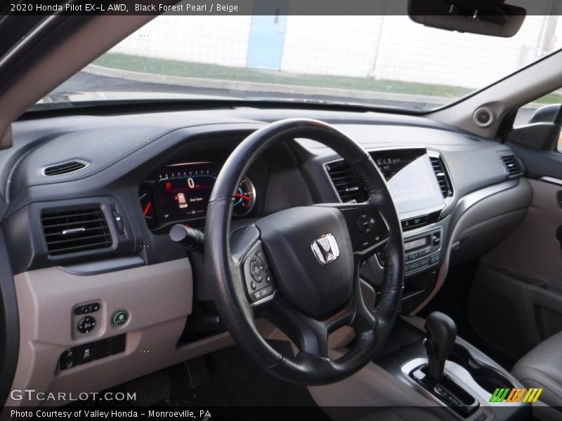 Black Forest Pearl / Beige 2020 Honda Pilot EX-L AWD