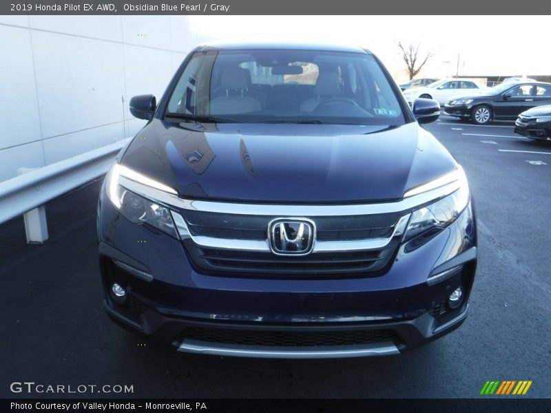 Obsidian Blue Pearl / Gray 2019 Honda Pilot EX AWD