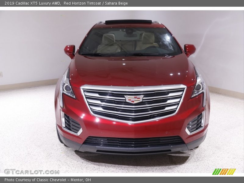 Red Horizon Tintcoat / Sahara Beige 2019 Cadillac XT5 Luxury AWD