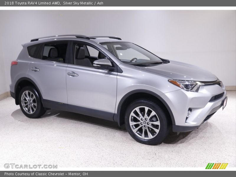 Silver Sky Metallic / Ash 2018 Toyota RAV4 Limited AWD