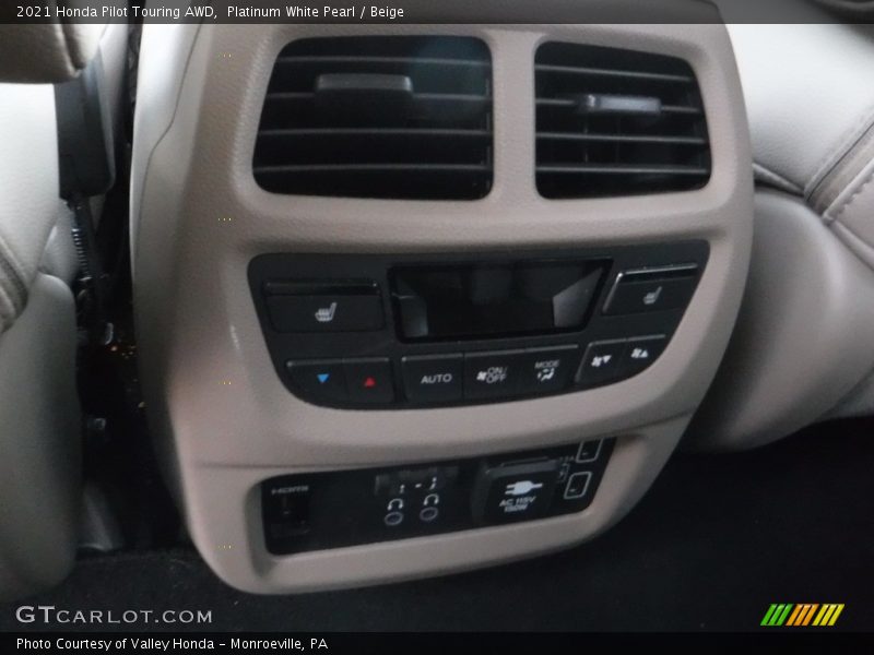 Platinum White Pearl / Beige 2021 Honda Pilot Touring AWD