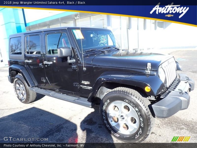 Black / Black 2018 Jeep Wrangler Unlimited Sahara 4x4