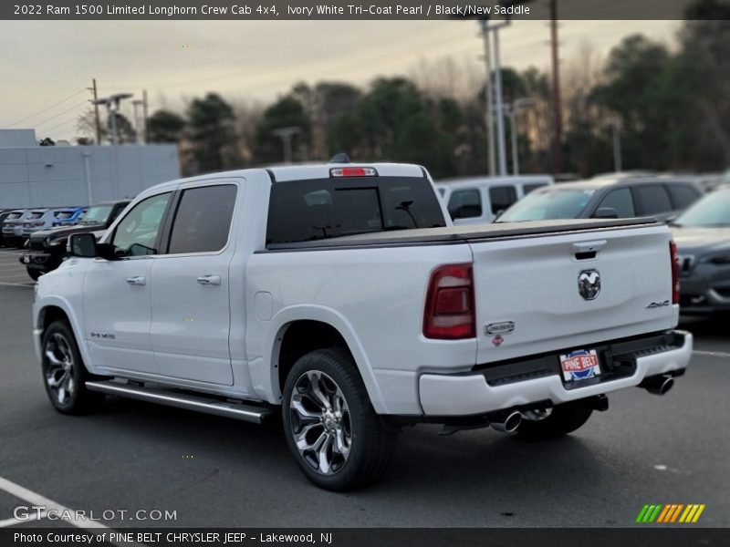 Ivory White Tri-Coat Pearl / Black/New Saddle 2022 Ram 1500 Limited Longhorn Crew Cab 4x4