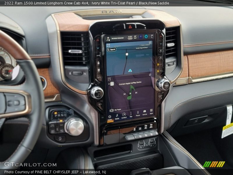 Ivory White Tri-Coat Pearl / Black/New Saddle 2022 Ram 1500 Limited Longhorn Crew Cab 4x4