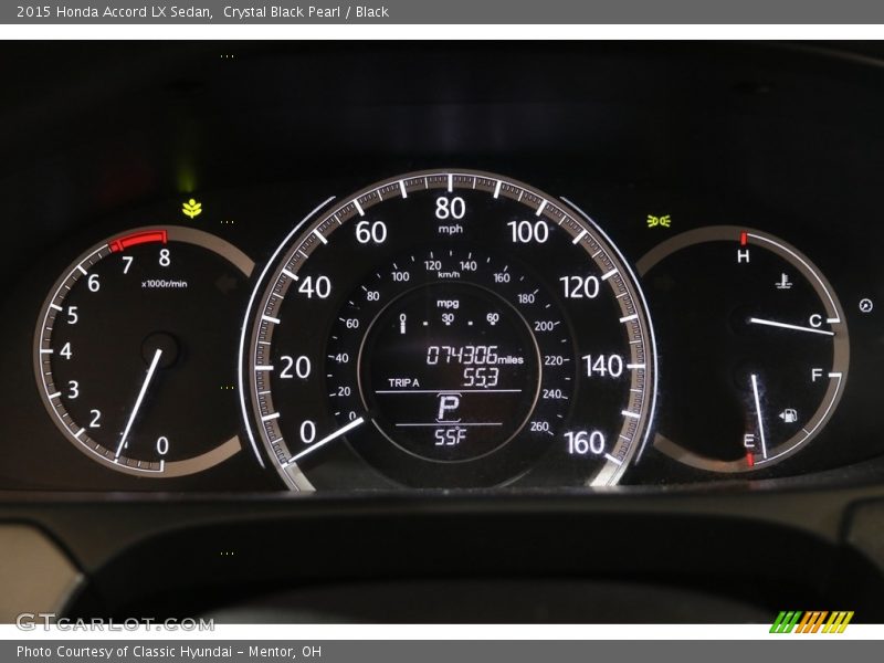 Crystal Black Pearl / Black 2015 Honda Accord LX Sedan