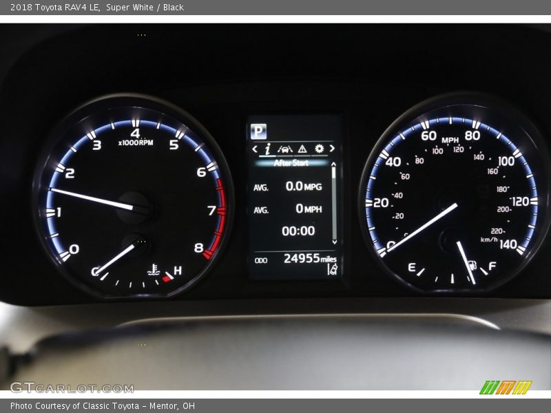 Super White / Black 2018 Toyota RAV4 LE