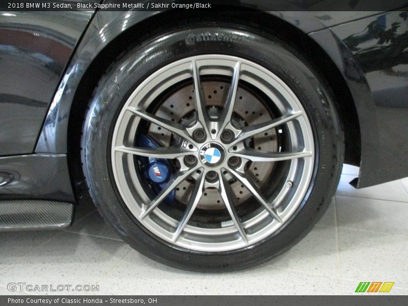Black Sapphire Metallic / Sakhir Orange/Black 2018 BMW M3 Sedan