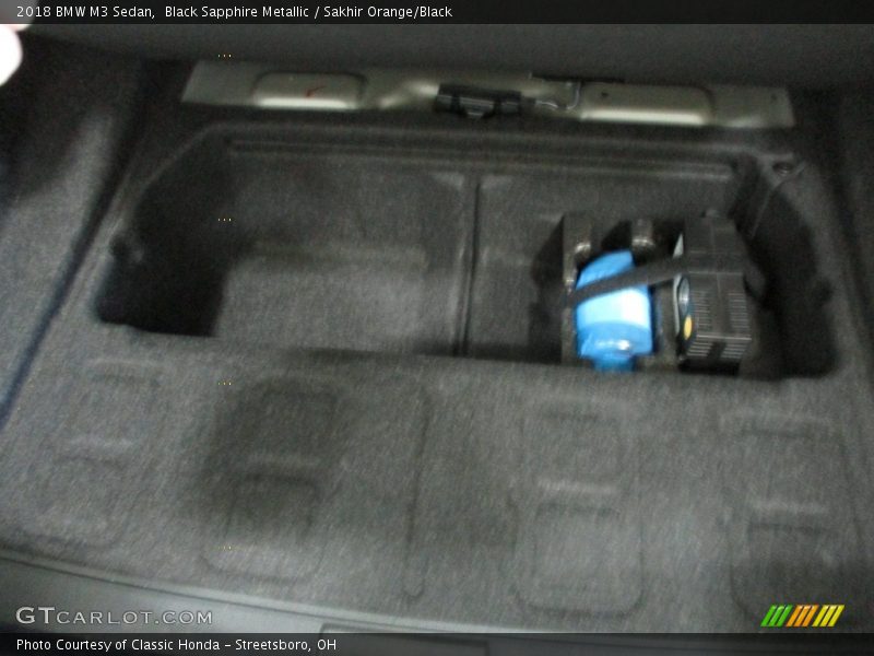 Black Sapphire Metallic / Sakhir Orange/Black 2018 BMW M3 Sedan