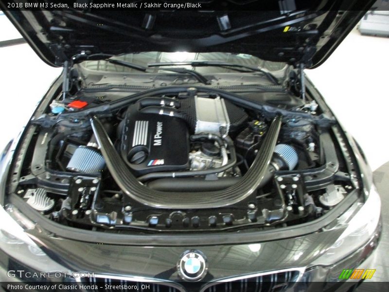 Black Sapphire Metallic / Sakhir Orange/Black 2018 BMW M3 Sedan