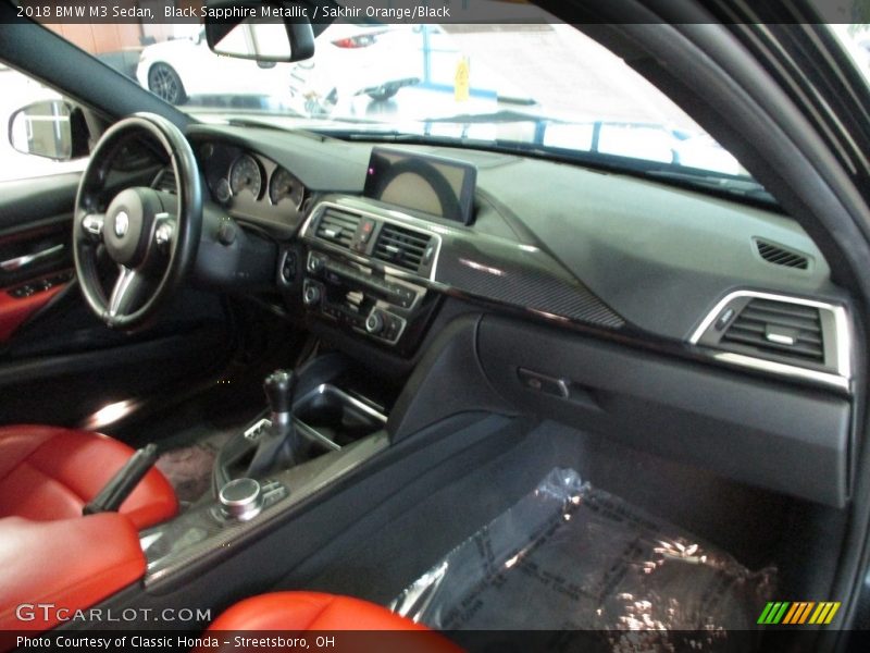 Black Sapphire Metallic / Sakhir Orange/Black 2018 BMW M3 Sedan