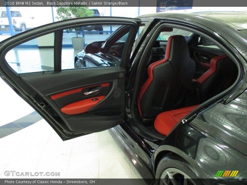 Black Sapphire Metallic / Sakhir Orange/Black 2018 BMW M3 Sedan