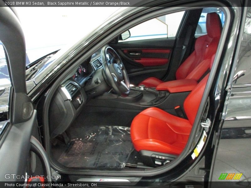 Black Sapphire Metallic / Sakhir Orange/Black 2018 BMW M3 Sedan