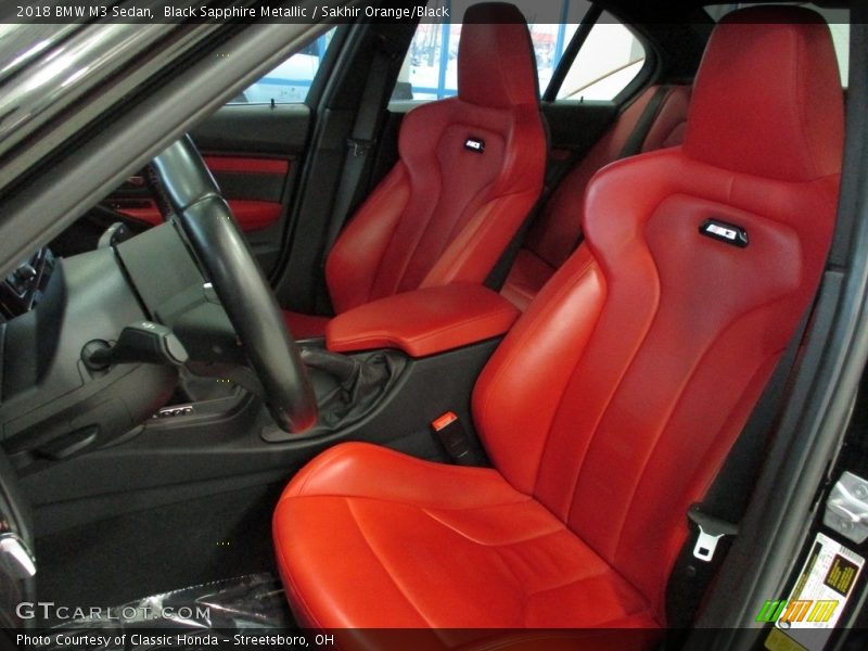 Black Sapphire Metallic / Sakhir Orange/Black 2018 BMW M3 Sedan