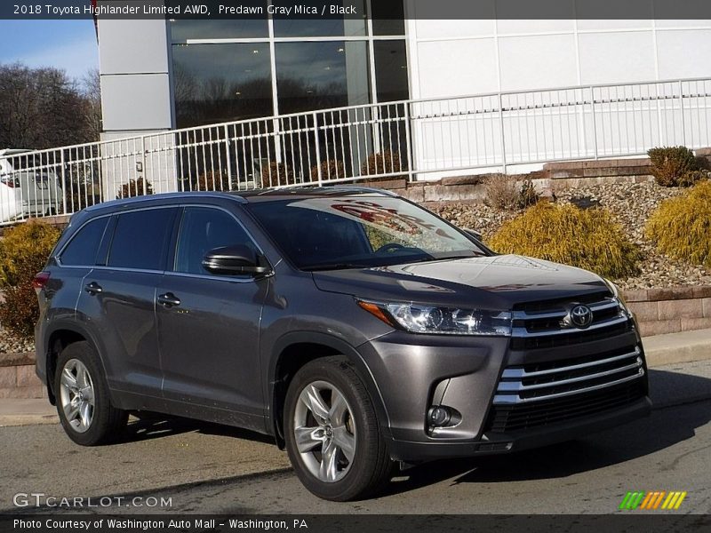 Predawn Gray Mica / Black 2018 Toyota Highlander Limited AWD