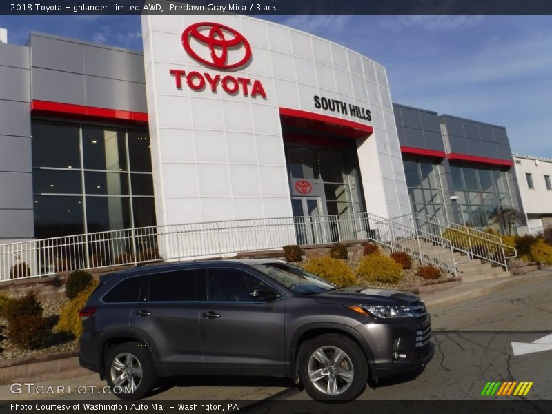 Predawn Gray Mica / Black 2018 Toyota Highlander Limited AWD