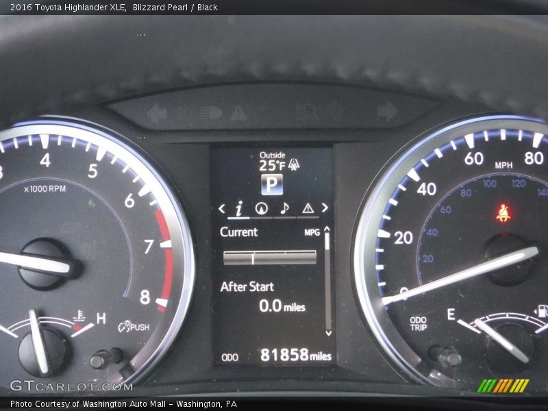 Blizzard Pearl / Black 2016 Toyota Highlander XLE