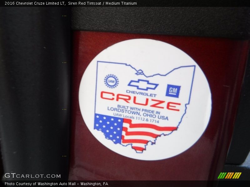 Siren Red Tintcoat / Medium Titanium 2016 Chevrolet Cruze Limited LT
