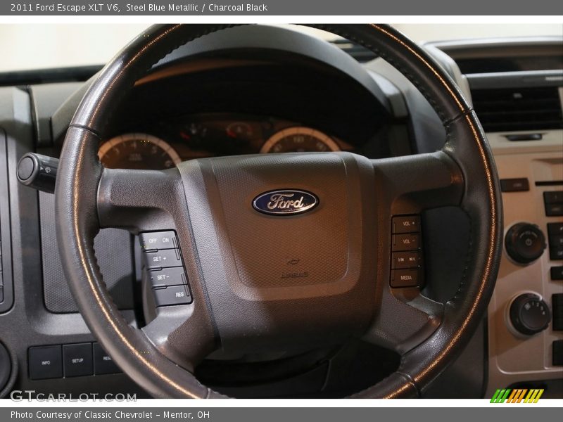Steel Blue Metallic / Charcoal Black 2011 Ford Escape XLT V6