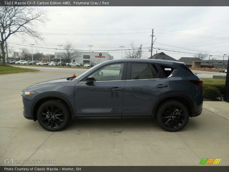 Polymetal Gray / Red 2021 Mazda CX-5 Carbon Edition AWD