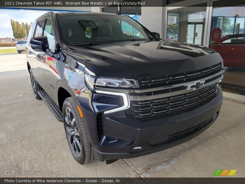 Midnight Blue Metallic / Jet Black/Victory Red 2021 Chevrolet Tahoe RST 4WD