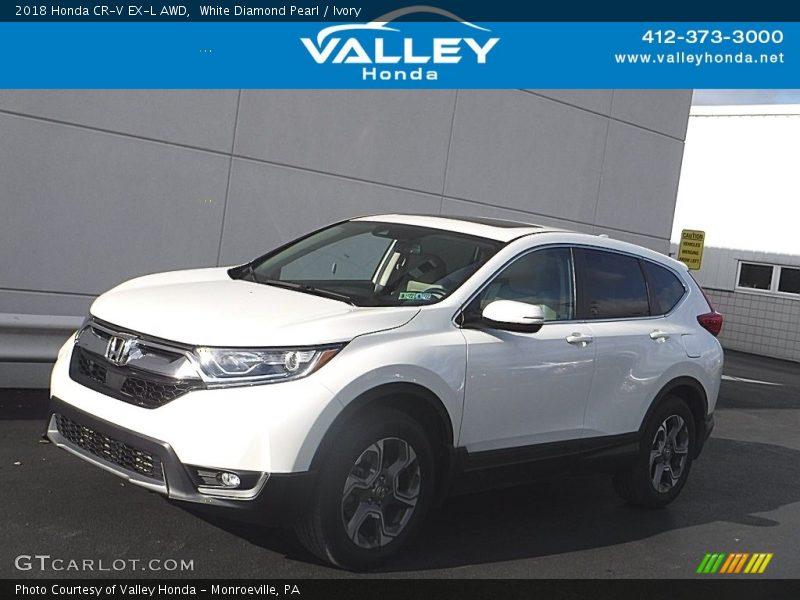 White Diamond Pearl / Ivory 2018 Honda CR-V EX-L AWD