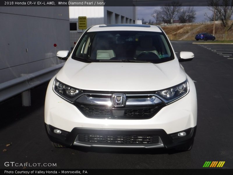 White Diamond Pearl / Ivory 2018 Honda CR-V EX-L AWD