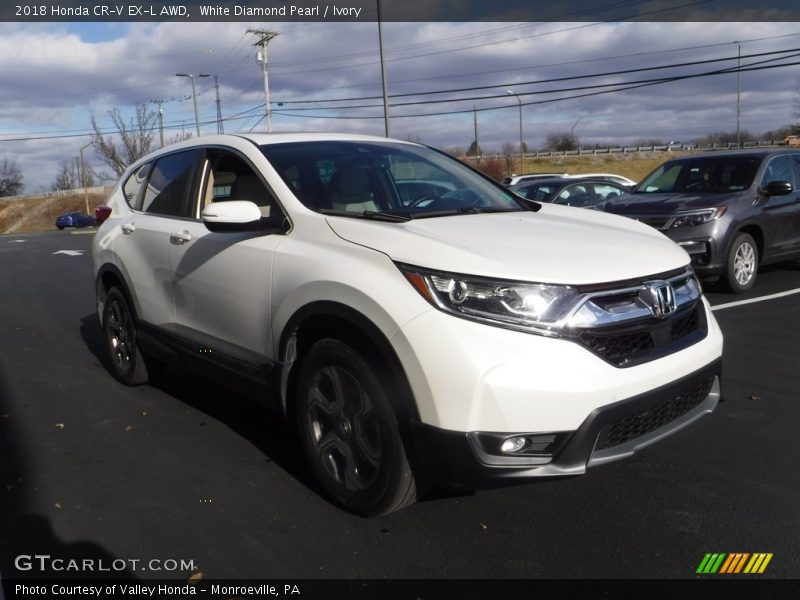 White Diamond Pearl / Ivory 2018 Honda CR-V EX-L AWD