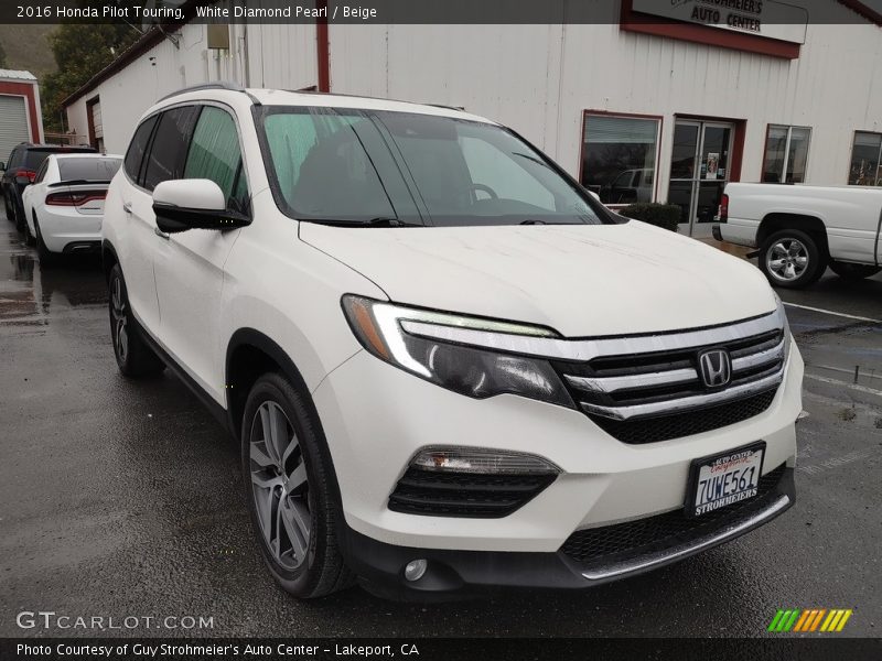 White Diamond Pearl / Beige 2016 Honda Pilot Touring