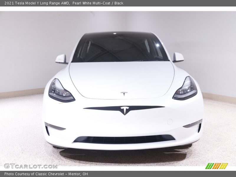 Pearl White Multi-Coat / Black 2021 Tesla Model Y Long Range AWD