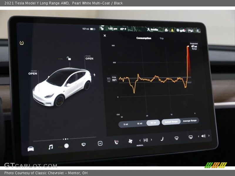 Controls of 2021 Model Y Long Range AWD