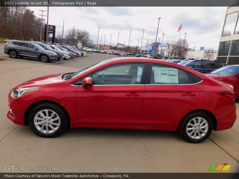 Pomegranate Red / Beige 2022 Hyundai Accent SEL