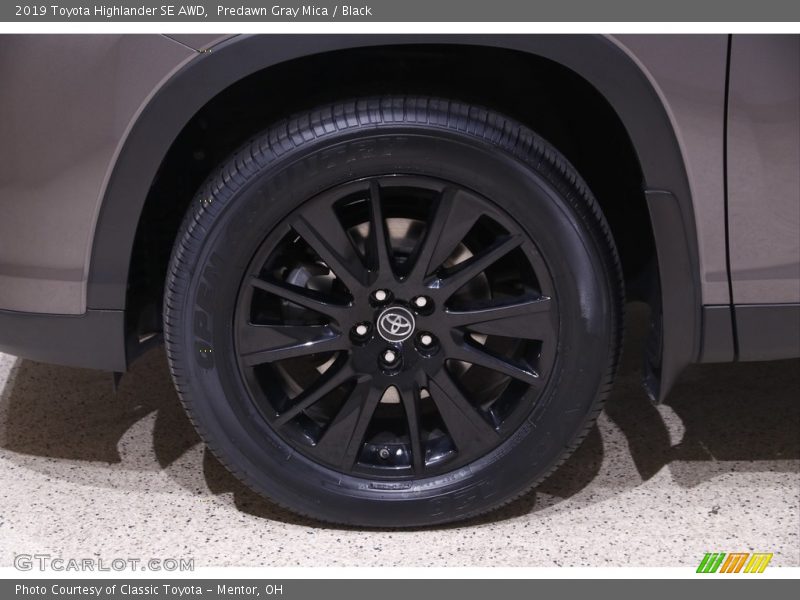 Predawn Gray Mica / Black 2019 Toyota Highlander SE AWD